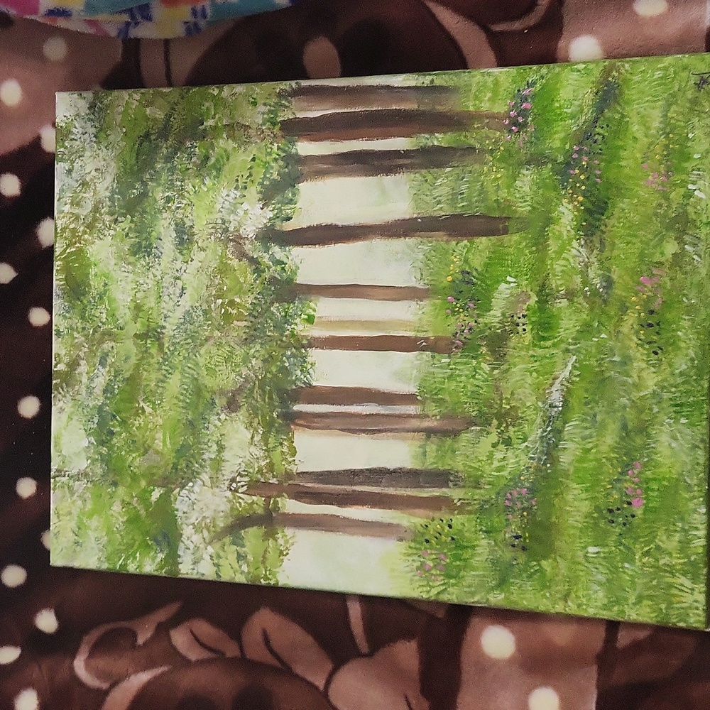 Wood scenery Acrylic painting